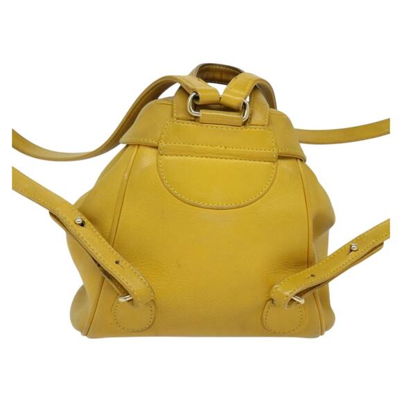 DIOR Backpack Leather Gold Yellow - Picture 3 of 13